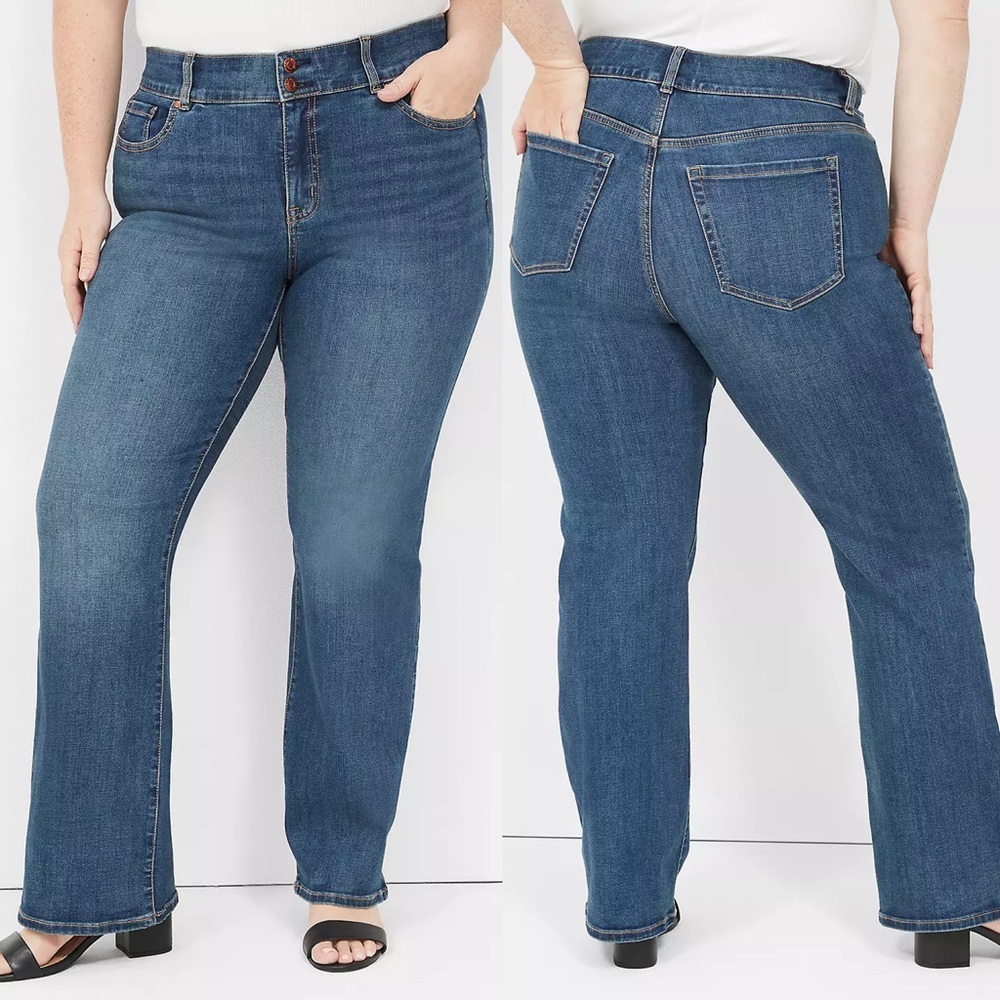 NWT Lane Bryant Tighter Tummy Fit High-Rise Boot Jeans Medium Wash Size 26 Plain